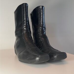 Vintage Paul Green Black Leather Booties